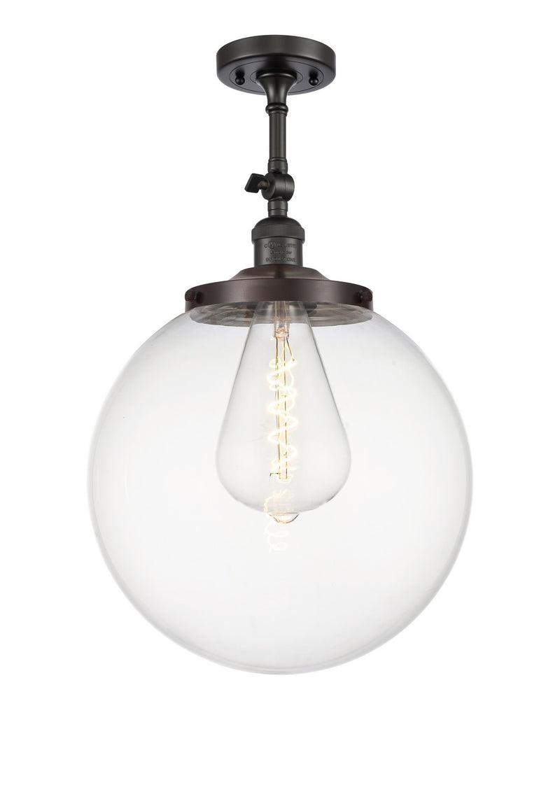 Innovations 201F-OB-G202-14 One Light Semi-Flush Mount, Oil Rubbed Bronze