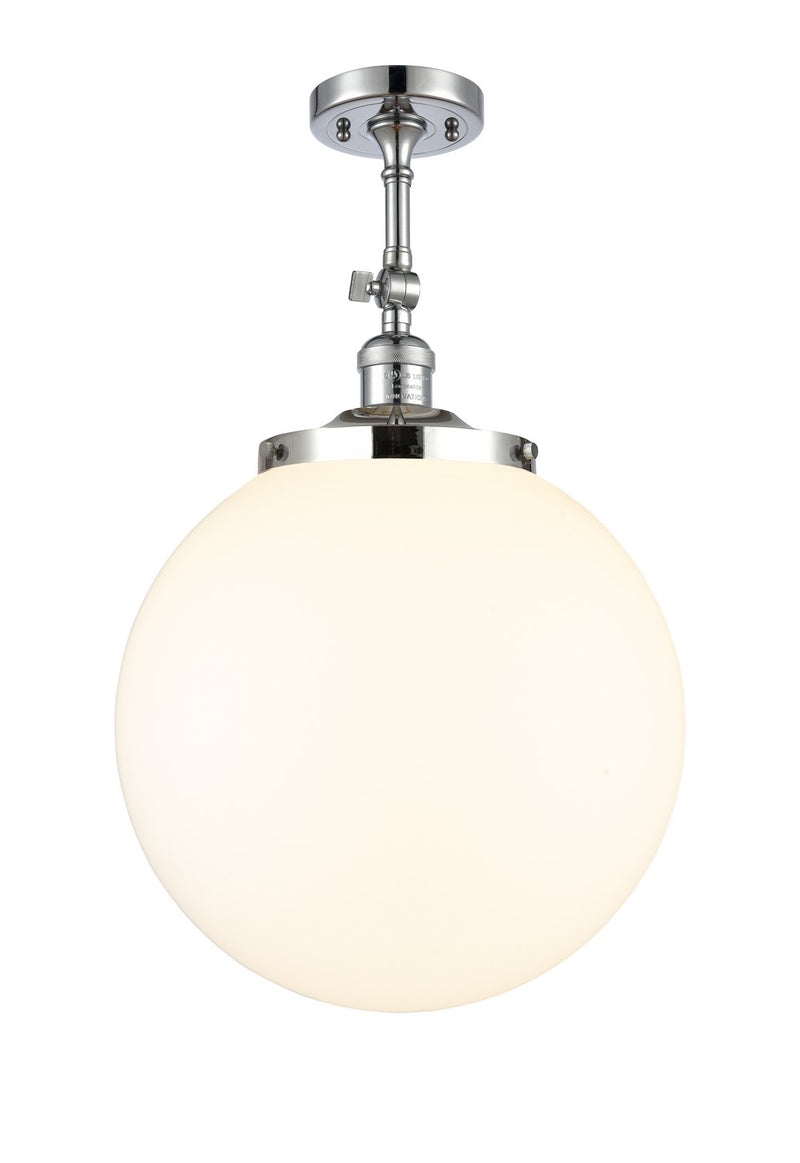 Innovations 201F-PC-G201-14 One Light Semi-Flush Mount, Polished Chrome