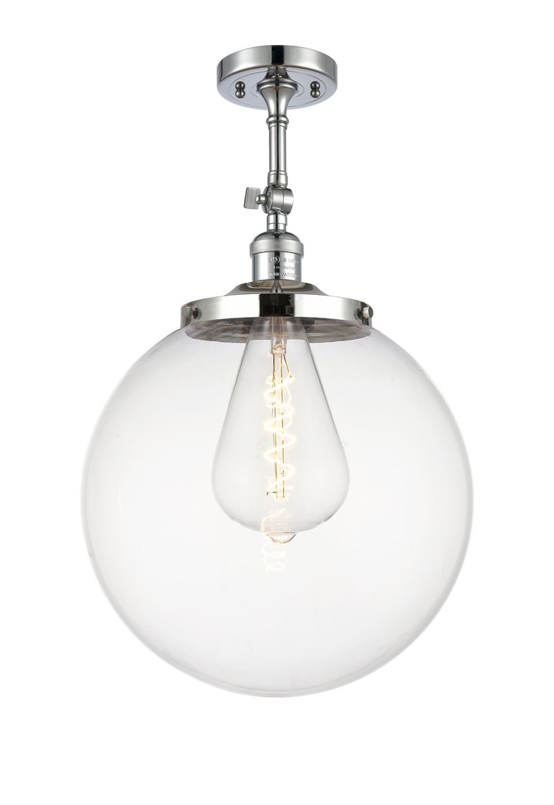 Innovations 201F-PC-G202-14 One Light Semi-Flush Mount, Polished Chrome