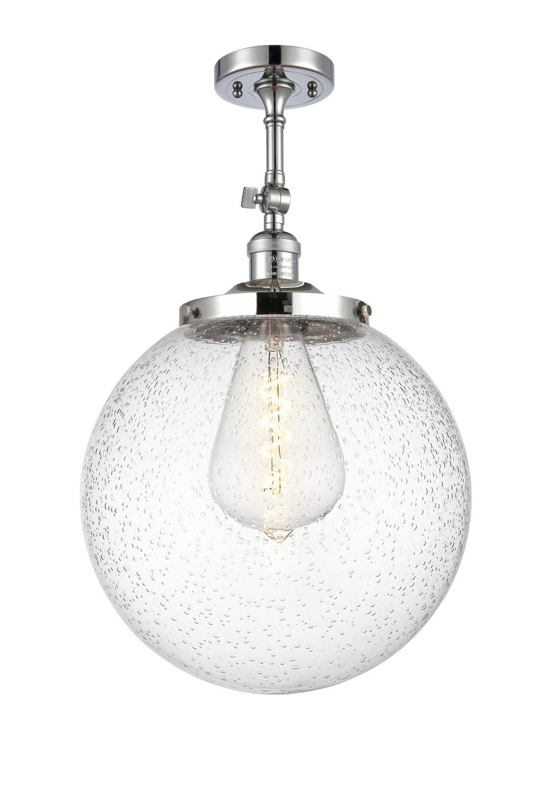 Innovations 201F-PC-G204-14 One Light Semi-Flush Mount, Polished Chrome