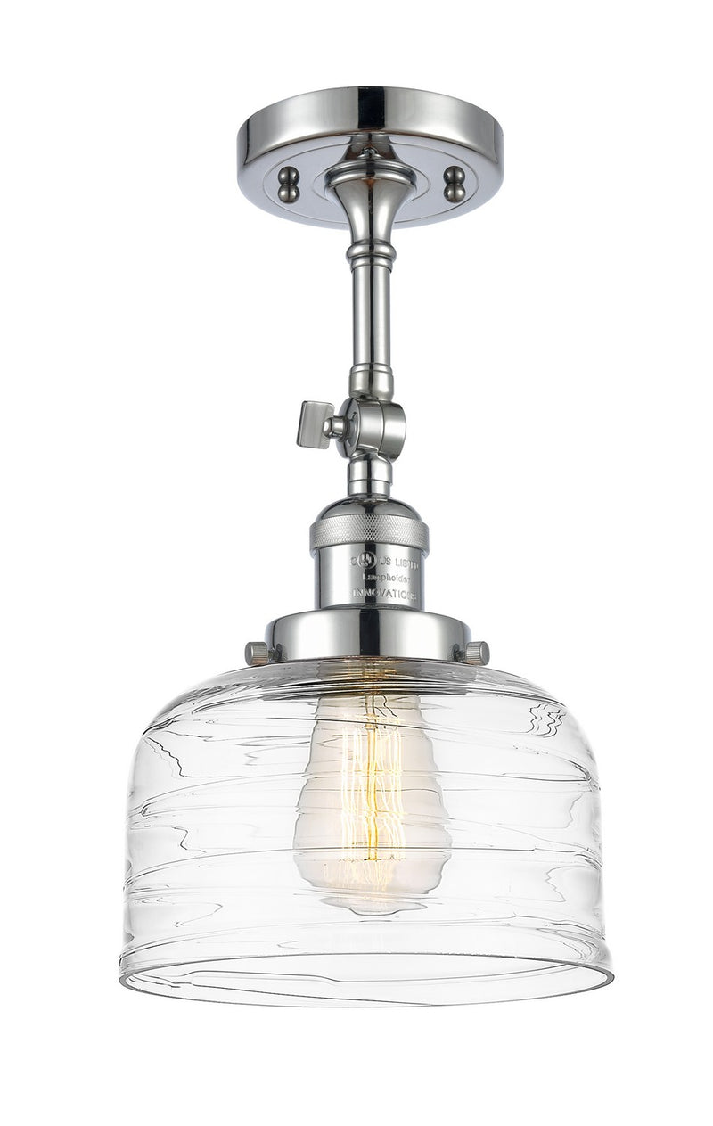 Innovations 201F-PC-G713 One Light Semi-Flush Mount, Polished Chrome
