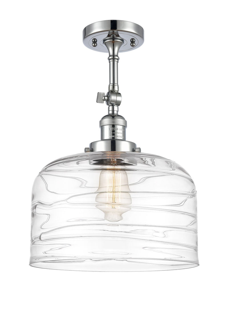Innovations 201F-PC-G713-L One Light Semi-Flush Mount, Polished Chrome