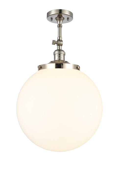 Innovations 201F-PN-G201-14 One Light Semi-Flush Mount, Polished Nickel
