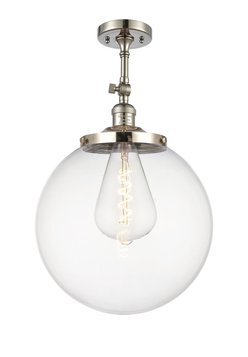 Innovations 201F-PN-G202-14 One Light Semi-Flush Mount, Polished Nickel
