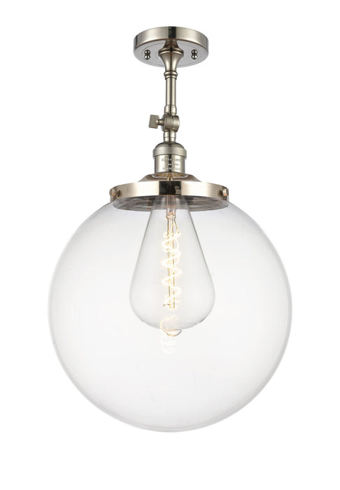 Innovations 201F-PN-G202-14 One Light Semi-Flush Mount, Polished Nickel