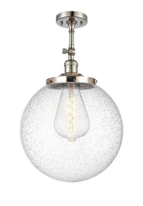 Innovations 201F-PN-G204-14 One Light Semi-Flush Mount, Polished Nickel