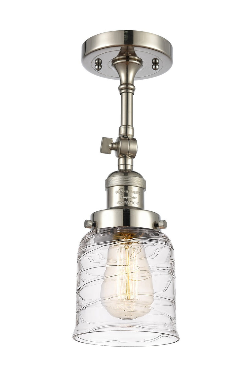 Innovations 201F-PN-G513 One Light Semi-Flush Mount, Polished Nickel