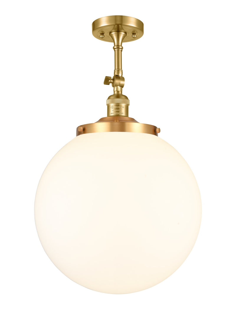 Innovations 201F-SG-G201-14 One Light Semi-Flush Mount, Satin Gold