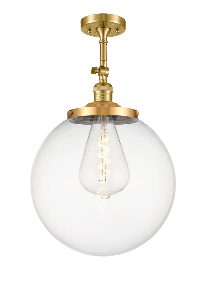 Innovations 201F-SG-G202-14 One Light Semi-Flush Mount, Satin Gold