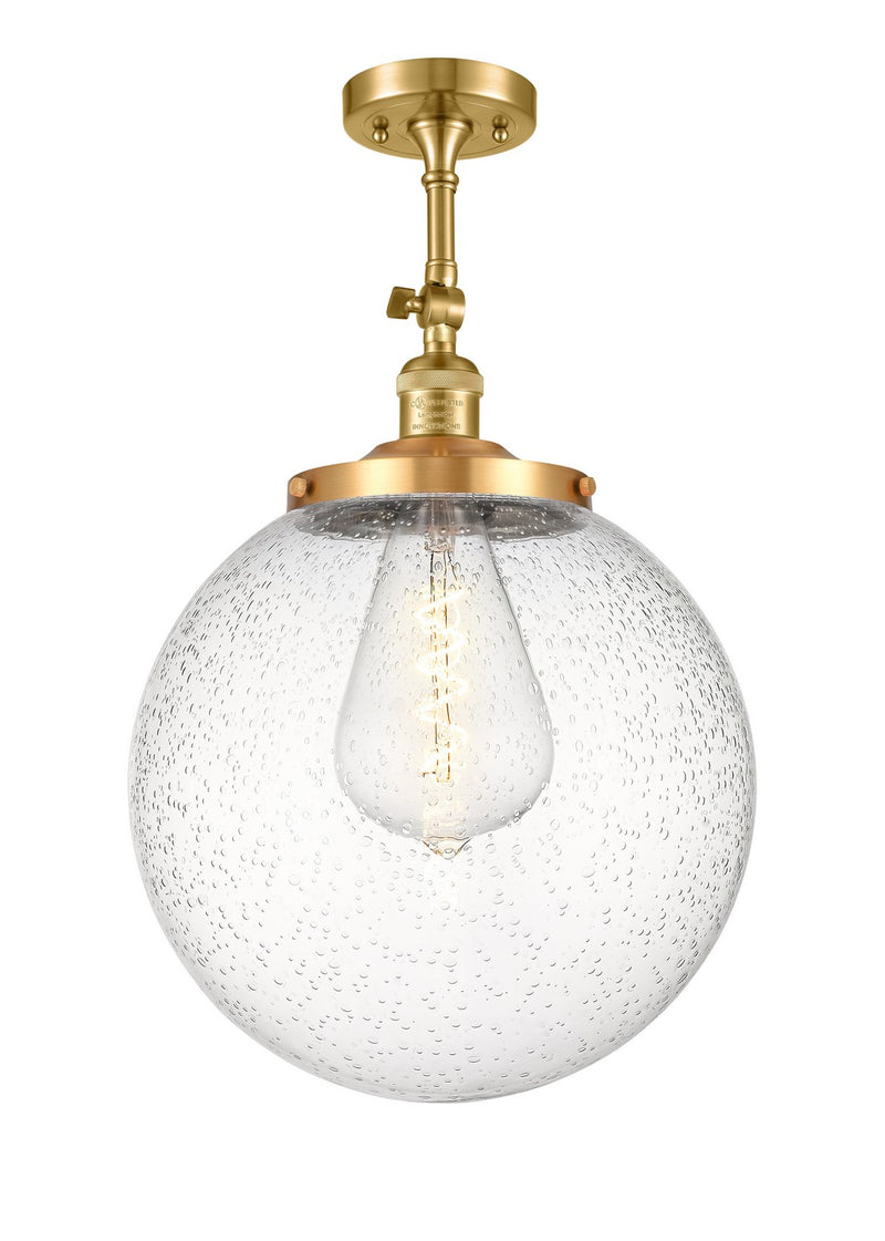 Innovations 201F-SG-G204-14 One Light Semi-Flush Mount, Satin Gold