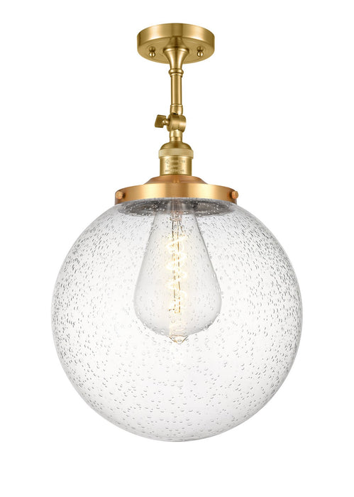 Innovations 201F-SG-G204-14 One Light Semi-Flush Mount, Satin Gold