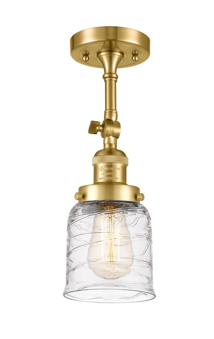 Innovations 201F-SG-G513 One Light Semi-Flush Mount, Satin Gold