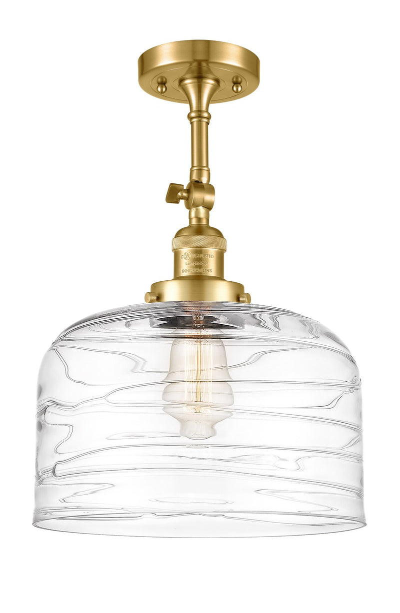 Innovations 201F-SG-G713-L One Light Semi-Flush Mount, Satin Gold
