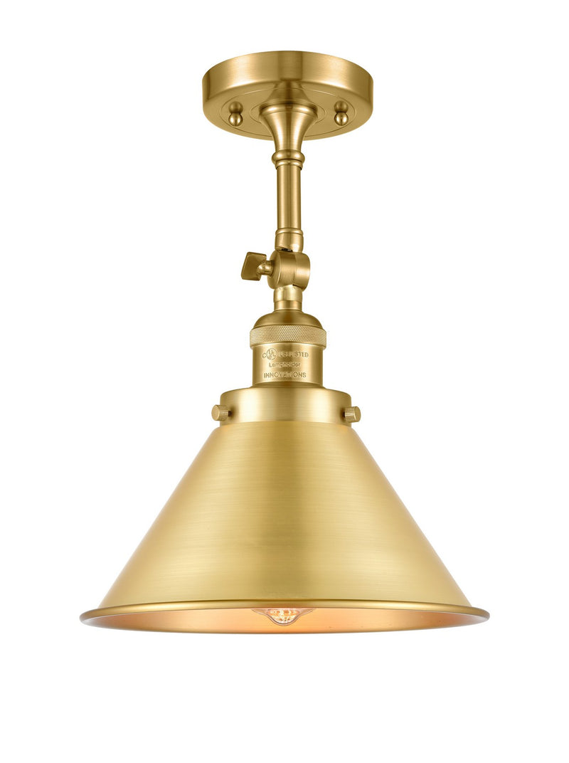 Innovations 201F-SG-M10-SG One Light Semi-Flush Mount, Satin Gold