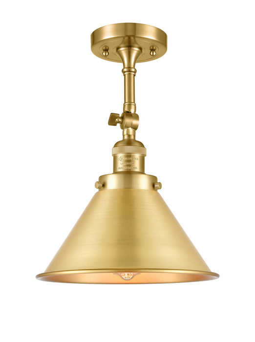 Innovations 201F-SG-M10-SG One Light Semi-Flush Mount, Satin Gold