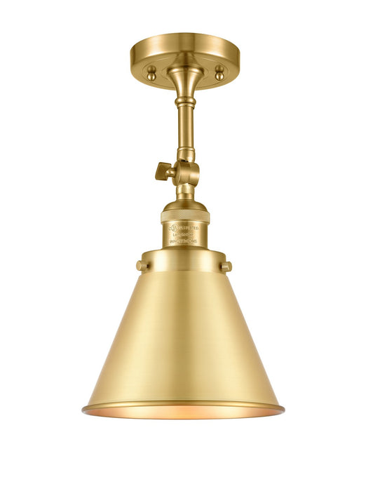Innovations 201F-SG-M13-SG One Light Semi-Flush Mount, Satin Gold