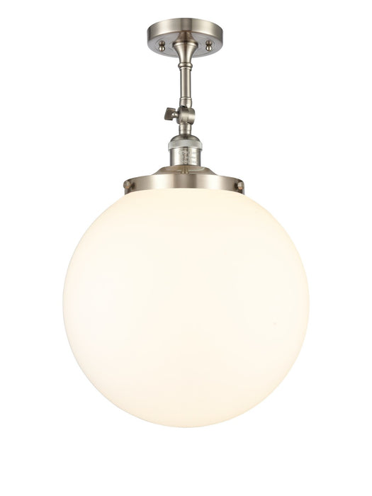 Innovations 201F-SN-G201-14 One Light Semi-Flush Mount, Brushed Satin Nickel
