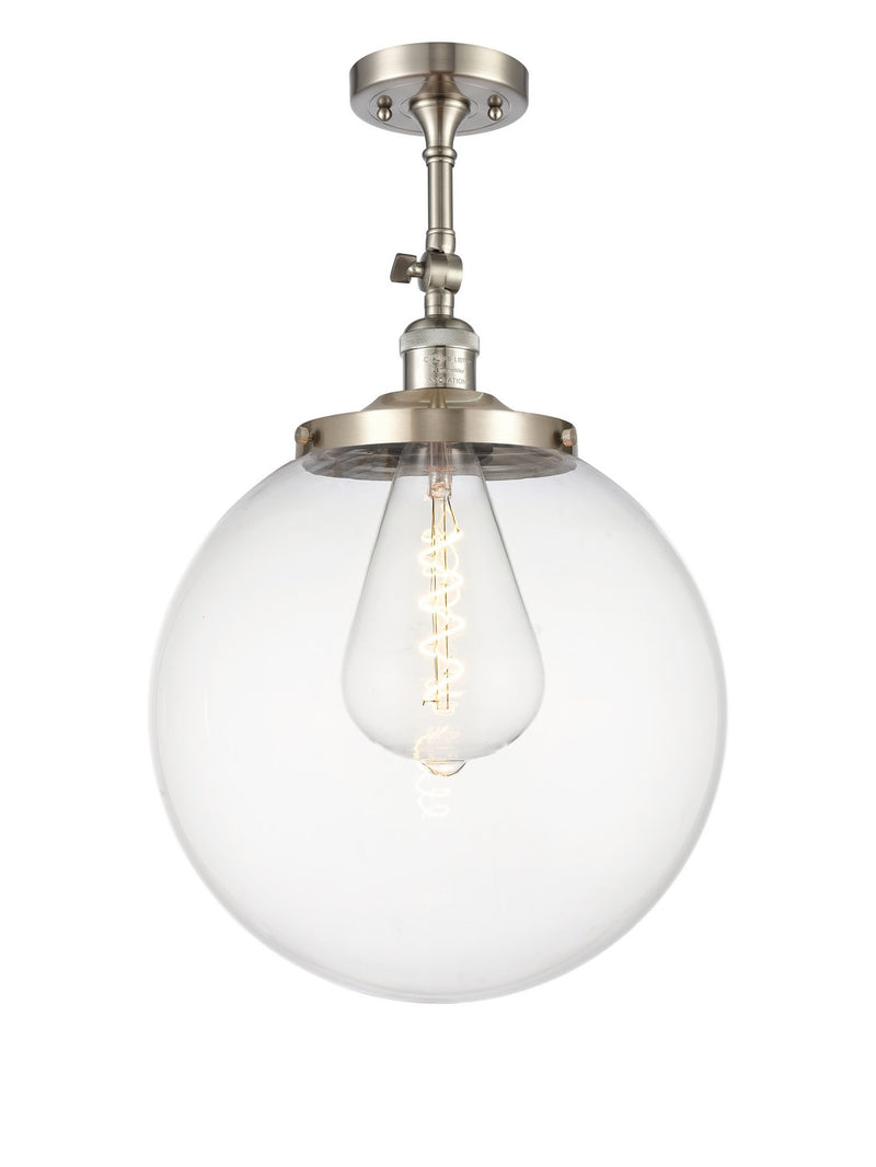 Innovations 201F-SN-G202-14 One Light Semi-Flush Mount, Brushed Satin Nickel