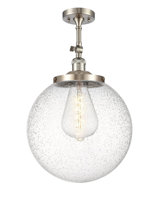 Innovations 201F-SN-G204-14 One Light Semi-Flush Mount, Brushed Satin Nickel