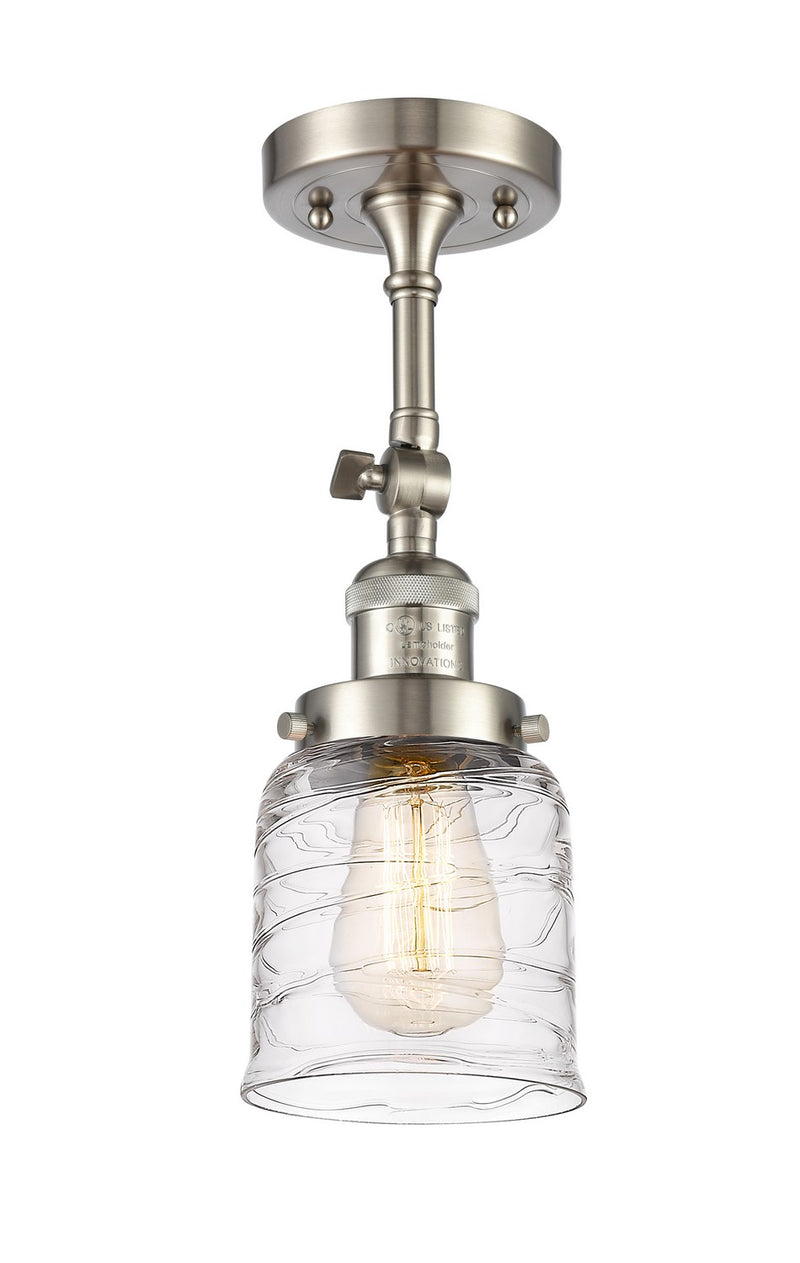 Innovations 201F-SN-G513 One Light Semi-Flush Mount, Brushed Satin Nickel