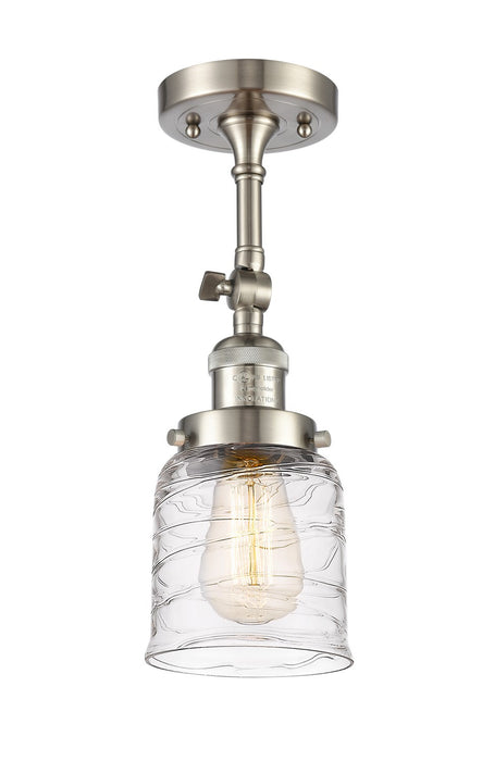 Innovations 201F-SN-G513 One Light Semi-Flush Mount, Brushed Satin Nickel