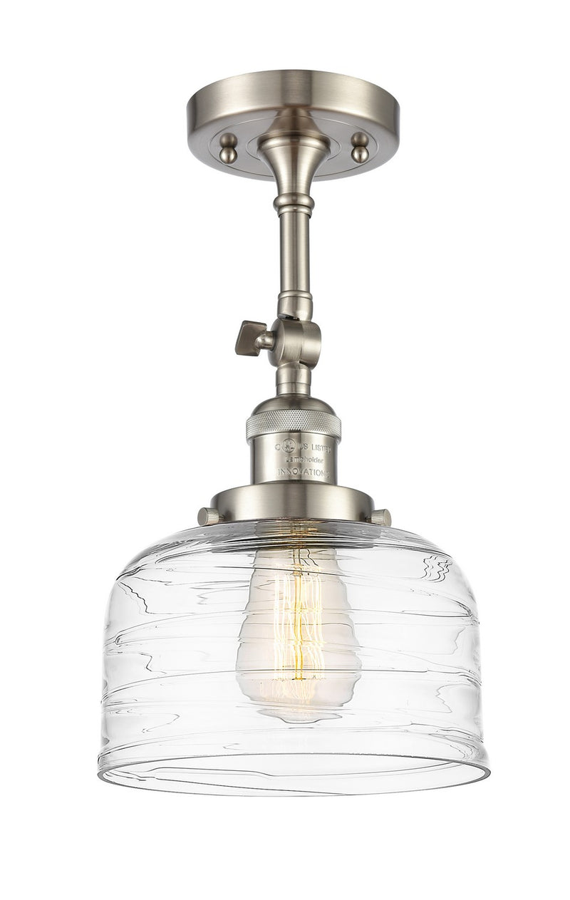 Innovations 201F-SN-G713 One Light Semi-Flush Mount, Brushed Satin Nickel