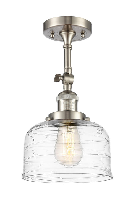 Innovations 201F-SN-G713 One Light Semi-Flush Mount, Brushed Satin Nickel