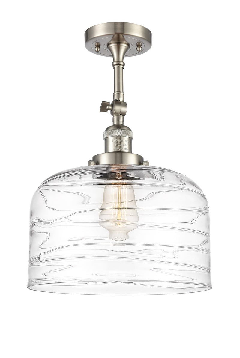 Innovations 201F-SN-G713-L One Light Semi-Flush Mount, Brushed Satin Nickel