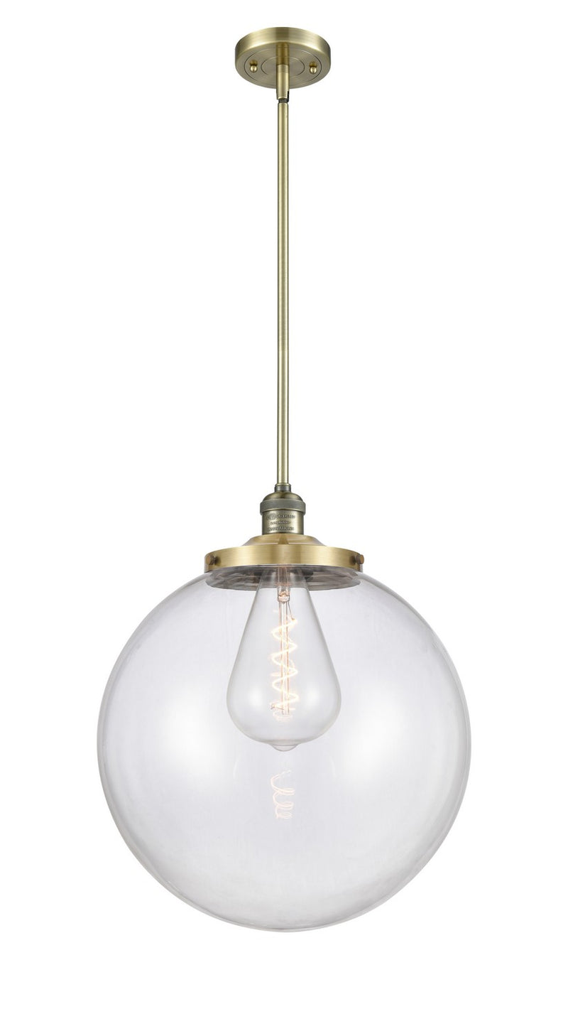 Innovations 201S-AB-G202-16 One Light Pendant, Antique Brass