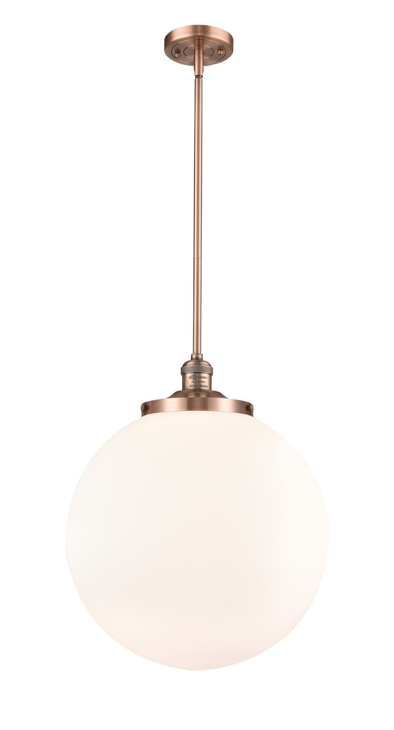 Innovations 201S-AC-G201-16 One Light Pendant, Antique Copper