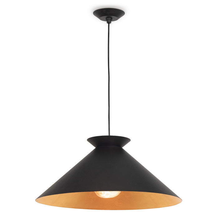 Regina Andrew 16-1429BLK One Light Pendant, Blackened Steel