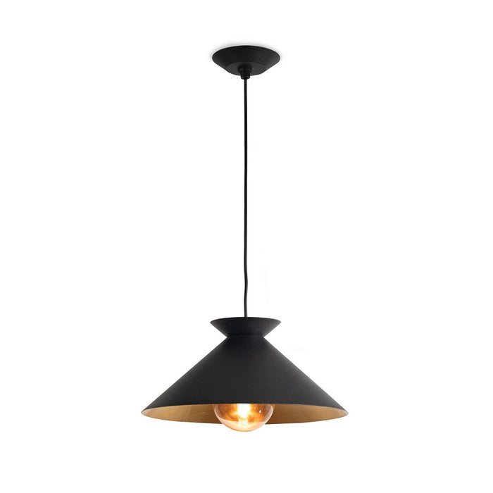 Regina Andrew 16-1430BLK One Light Pendant, Blackened Steel