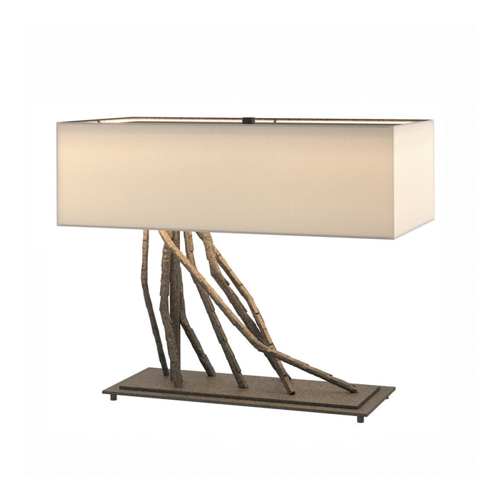 Hubbardton Forge 277660-SKT-20-SE2010 Two Light Table Lamp, Natural Iron