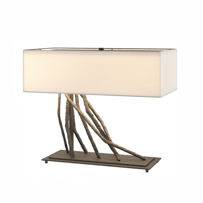 Hubbardton Forge 277660-SKT-20-SF2010 Two Light Table Lamp, Natural Iron