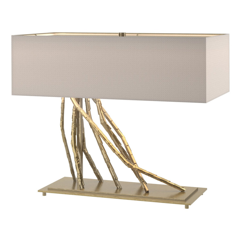 Hubbardton Forge 277660-SKT-86-SE2010 Two Light Table Lamp, Modern Brass