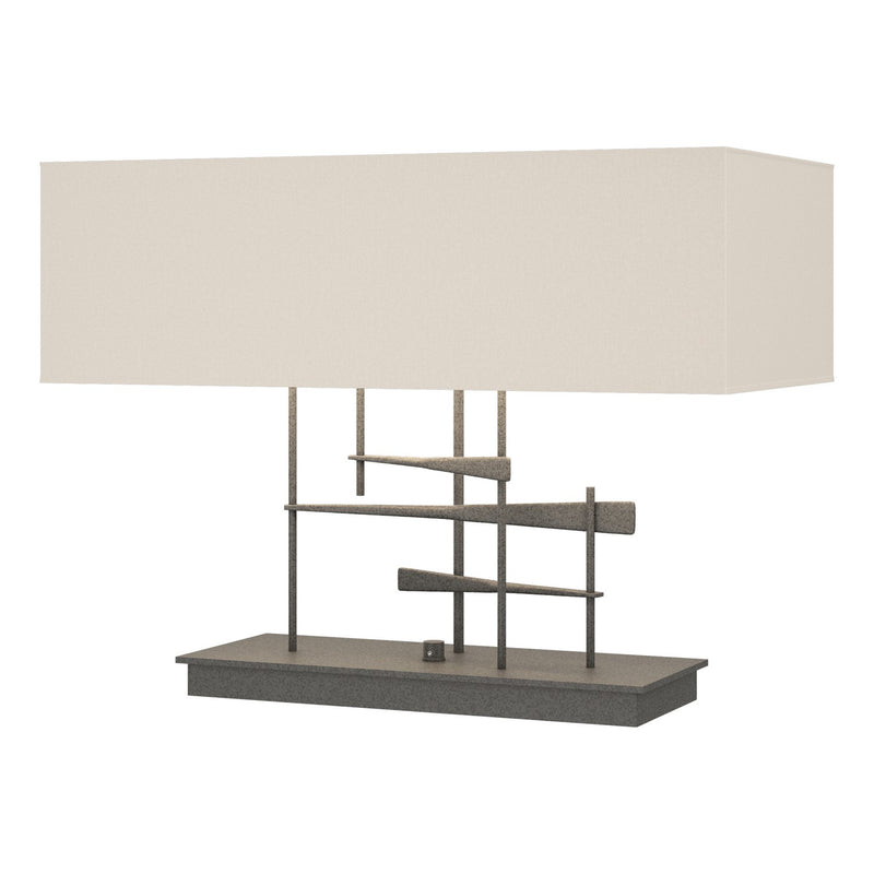 Hubbardton Forge 277670-SKT-20-SE2010 Two Light Table Lamp, Natural Iron