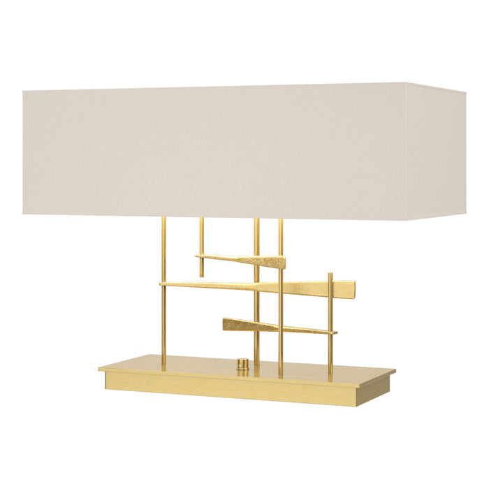 Hubbardton Forge 277670-SKT-86-SE2010 Two Light Table Lamp, Modern Brass