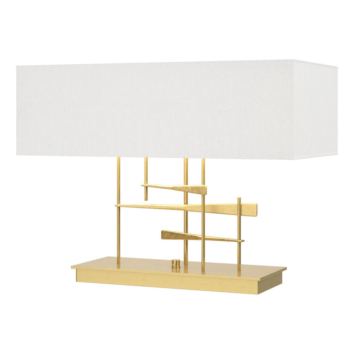 Hubbardton Forge 277670-SKT-86-SF2010 Two Light Table Lamp, Modern Brass