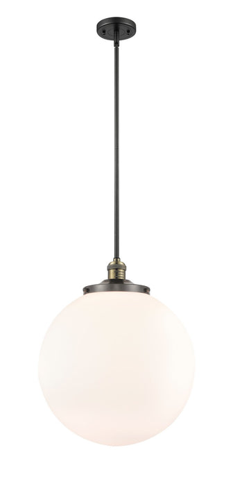 Innovations 201S-BAB-G201-16 One Light Pendant, Black Antique Brass