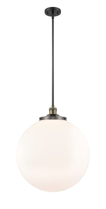 Innovations 201S-BAB-G201-18 One Light Pendant, Black Antique Brass