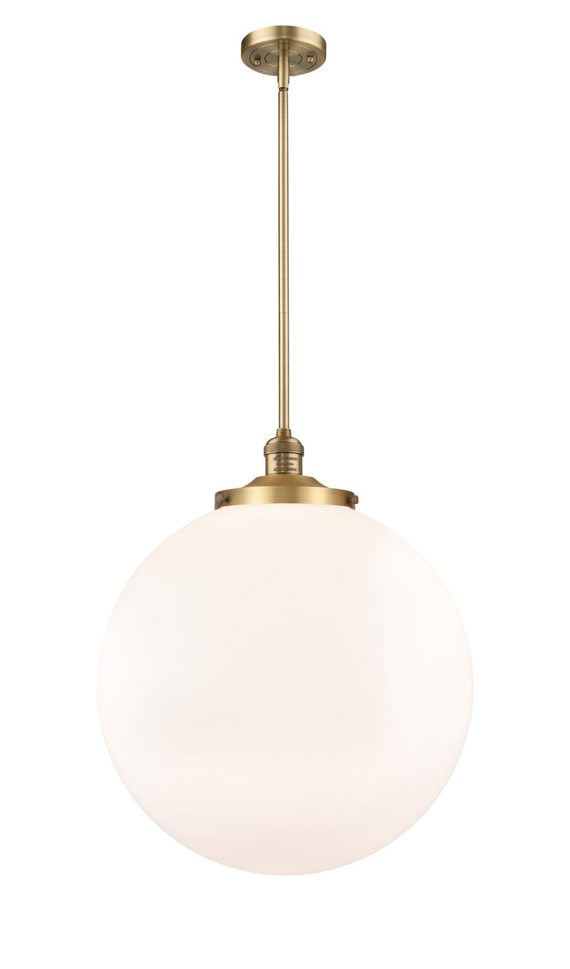 Innovations 201S-BB-G201-18 One Light Pendant, Brushed Brass