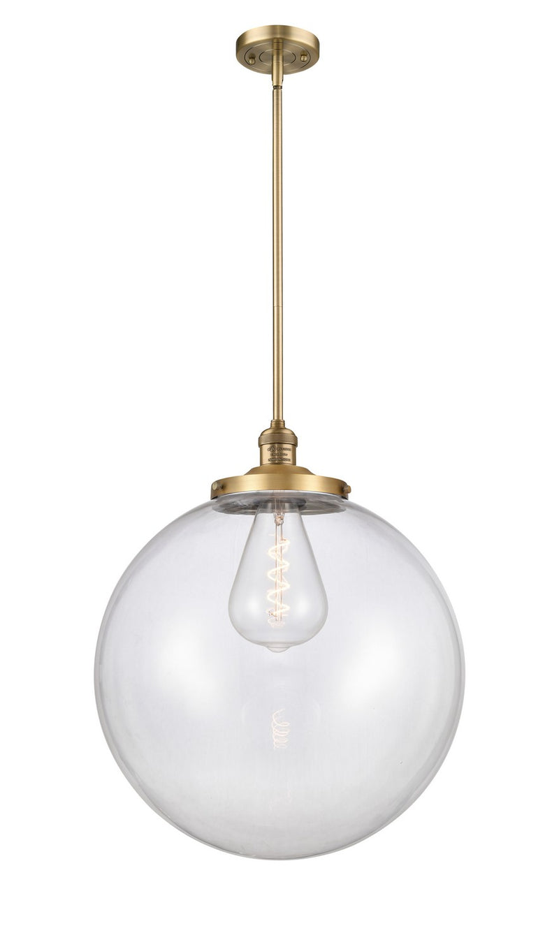 Innovations 201S-BB-G202-18 One Light Pendant, Brushed Brass