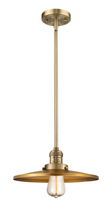 Innovations 201S-BB-MFR-BB-12 One Light Mini Pendant, Brushed Brass