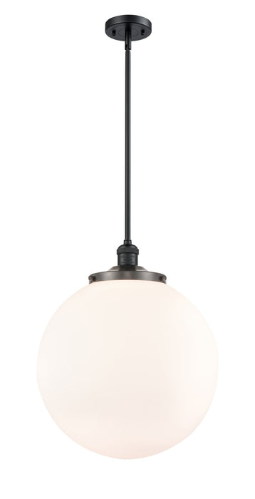 Innovations 201S-BK-G201-16 One Light Pendant, Matte Black