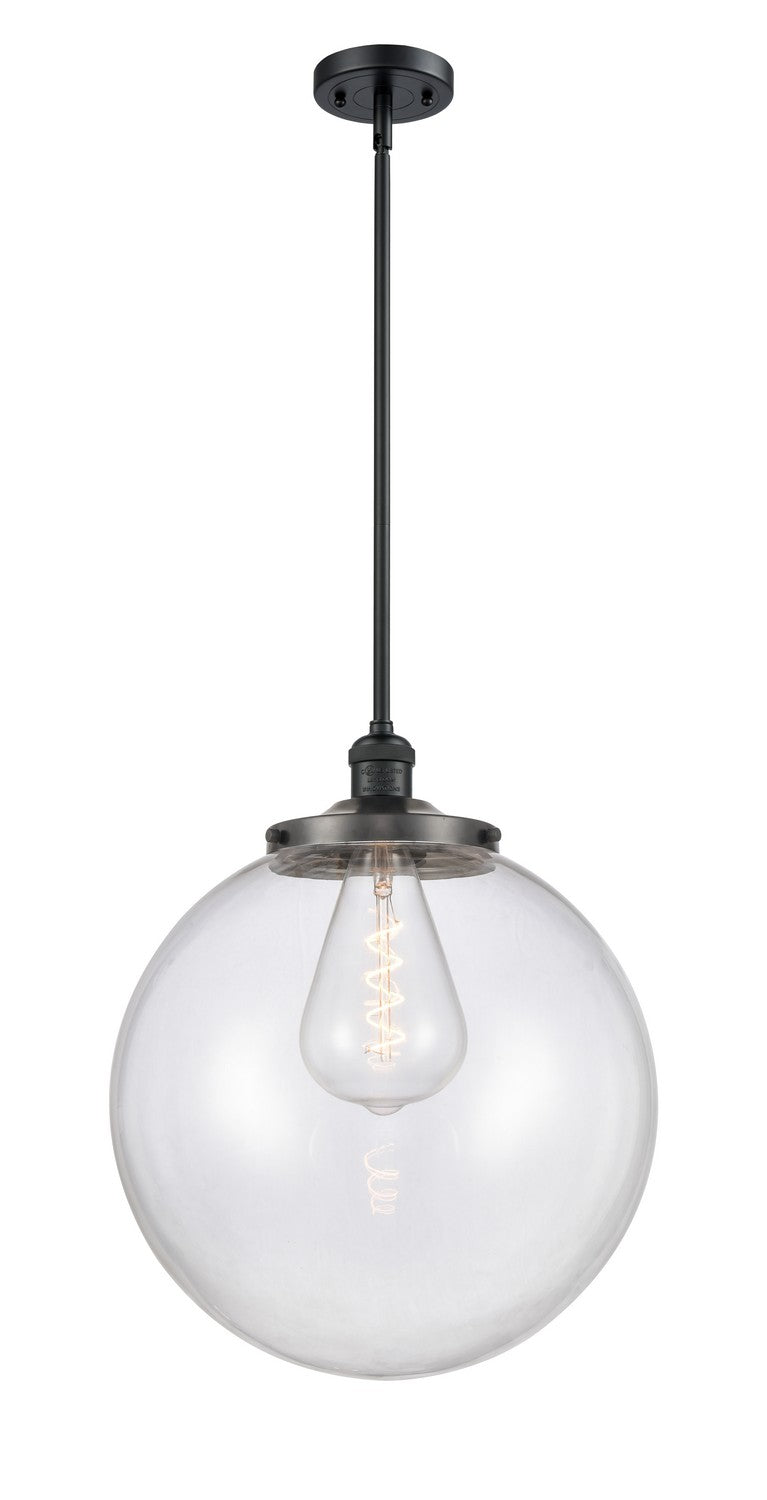 Innovations 201S-BK-G202-16 One Light Pendant, Matte Black