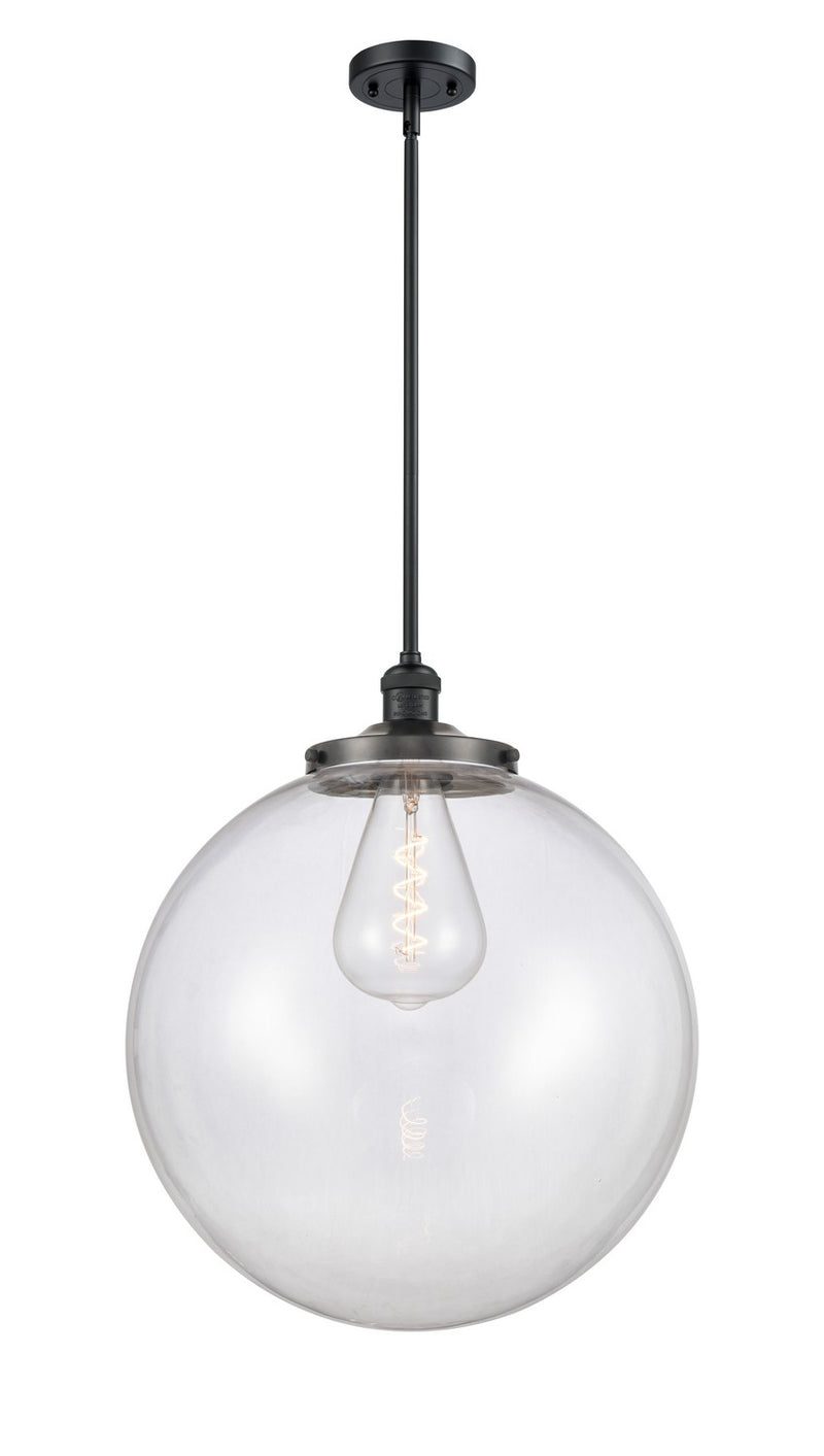 Innovations 201S-BK-G202-18 One Light Pendant, Matte Black