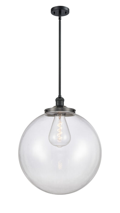 Innovations 201S-BK-G202-18 One Light Pendant, Matte Black