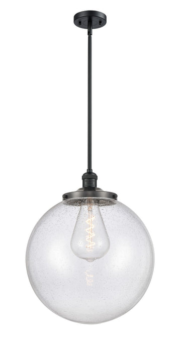 Innovations 201S-BK-G204-16 One Light Pendant, Matte Black