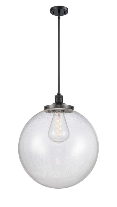 Innovations 201S-BK-G204-18 One Light Pendant, Matte Black