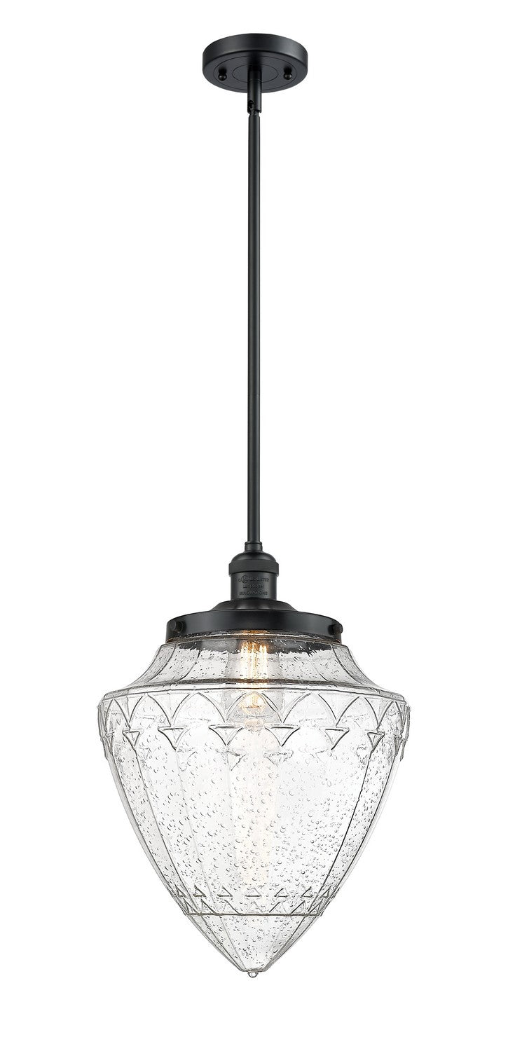 Innovations 201S-BK-G664-12 One Light Mini Pendant, Matte Black